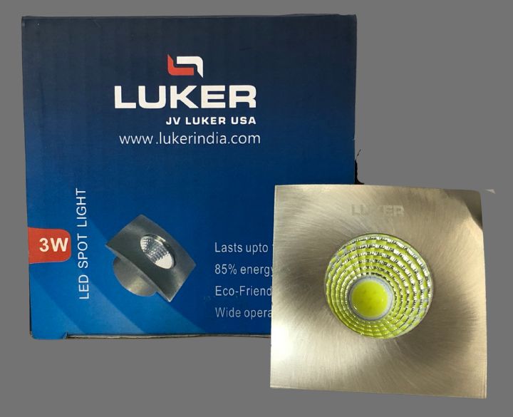 Luker LED Concealed button COB Light LSCR01 Square Chrome fisnish Body Warm White Light 
